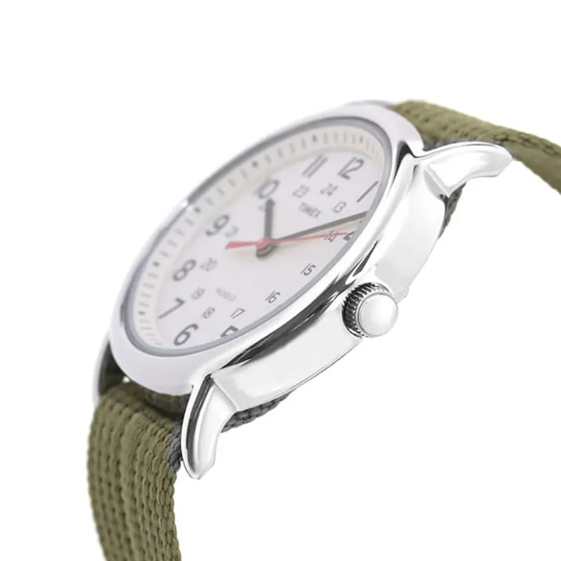 Timex Weekender Cream Numeric Dial Fabric Men's Watch- T2N651